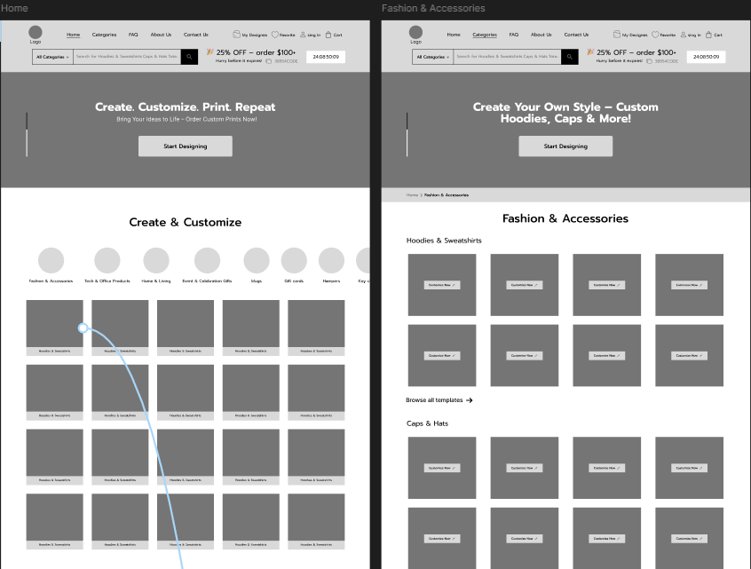 paqtory lo fi wireframe